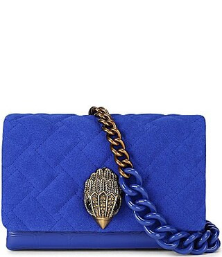 Kurt Geiger London Mini Kensington Kurt Quilted Suede Crossbody Bag - Blue | Dillard's