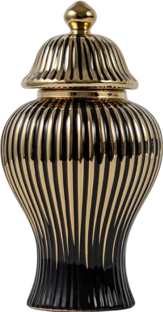 Decorative Ceramic Ginger jar with lid Storage jar Table Center vase, Decorative Ceramic vase for... | Amazon (US)