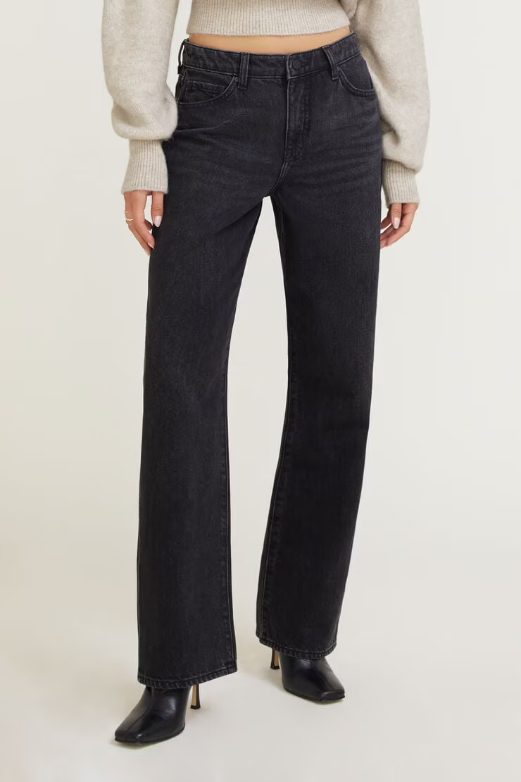 Mika Mid Rise Relaxed Straight Leg Jeans | Dynamite Clothing