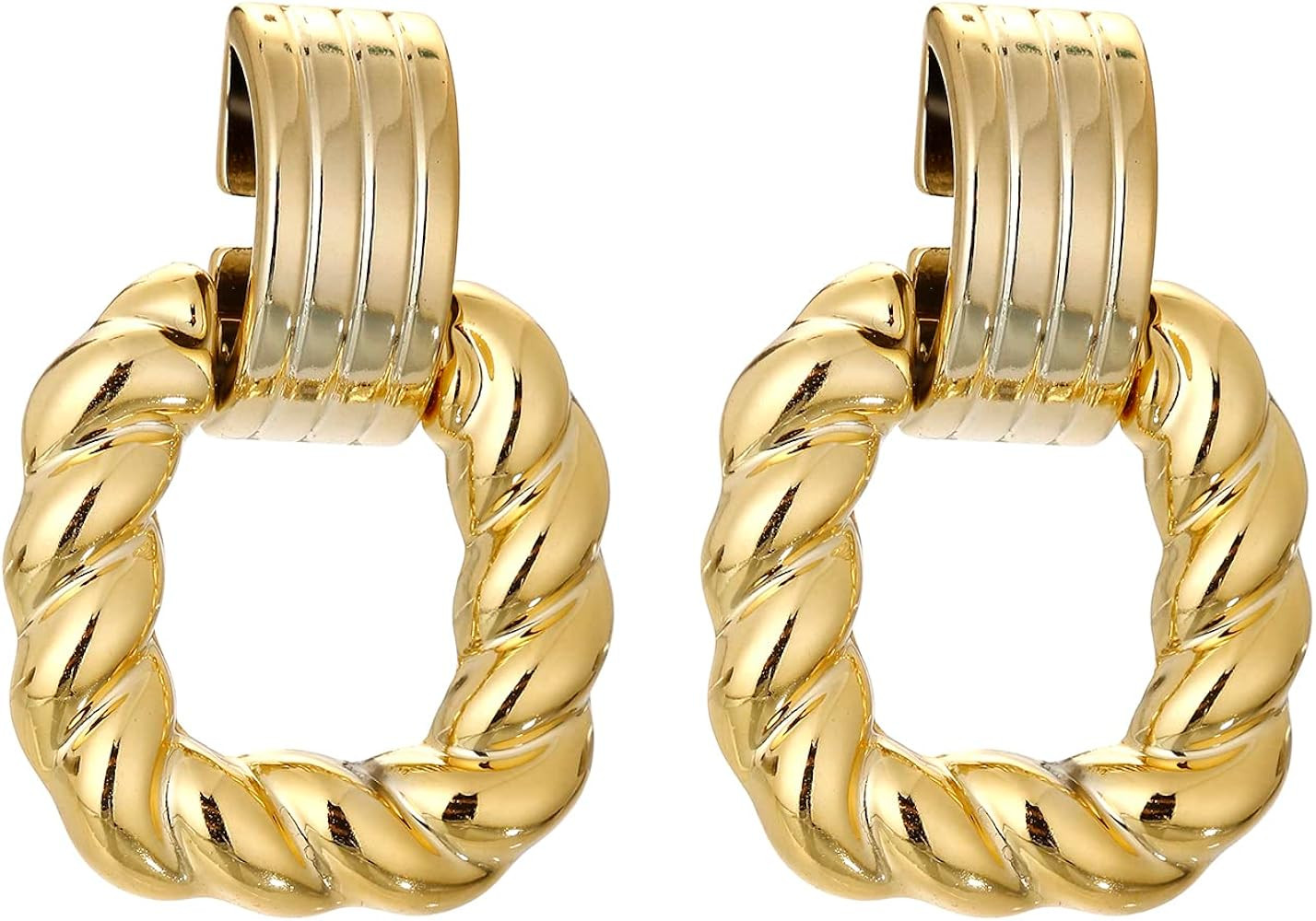 Rectangle Earrings for Women, Acrylic Square Earrings Twisted Geometric Statement Earrings | Amazon (US)