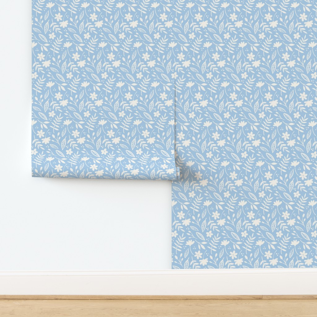 Soothing Blue Floral | Spoonflower