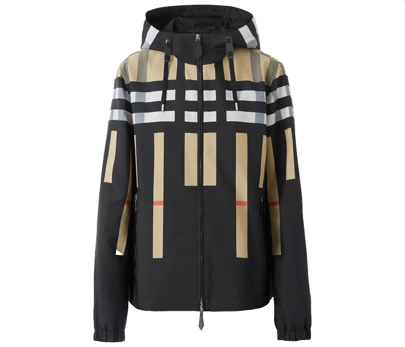 Men's Burberry Sliced Check Nylon Hooded Jacket in Archive Beige | StockX
