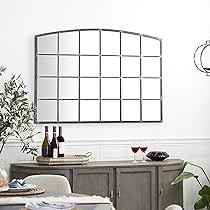 Deco 79 Industrial Iron Wall Framed Mirror for Bedroom, Bathroom Or Entryway, Over Mantel, Couch or  | Amazon (US)