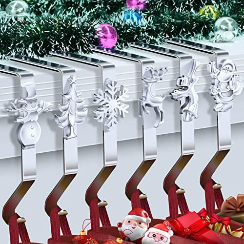 Christmas Stocking Holders for Mantle, Loncaster 6 Pack Non-Slip Adjustable Stocking Holders, Sto... | Amazon (US)