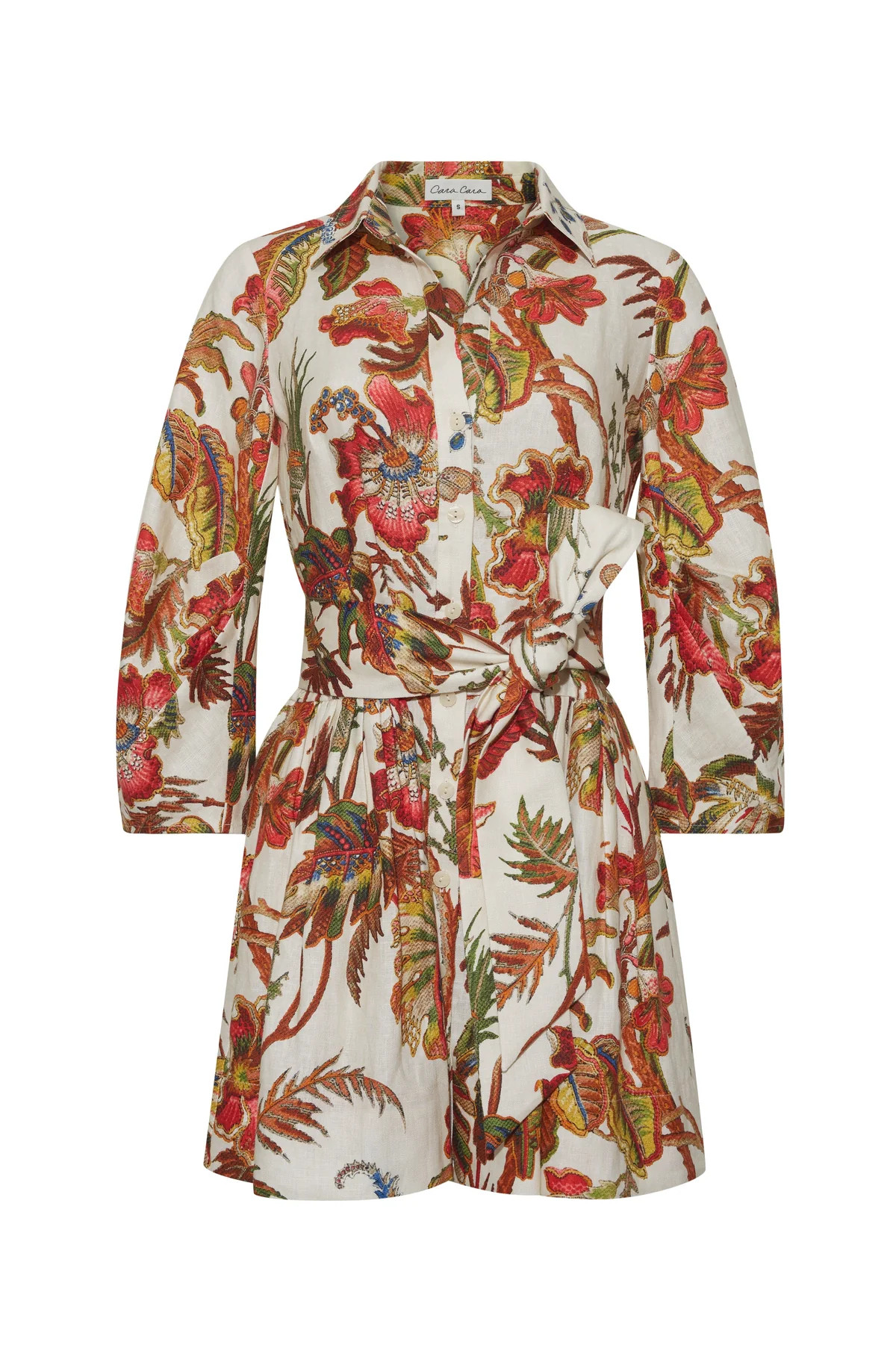 Raya Mini Dress in Fauna Floral Ivory | Over The Moon