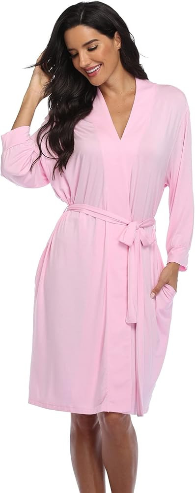 Super Shopping-zone Women's Robes Lightweight Kimono Robes Knit Bathrobes Soft Sleepwear Loungewe... | Amazon (US)