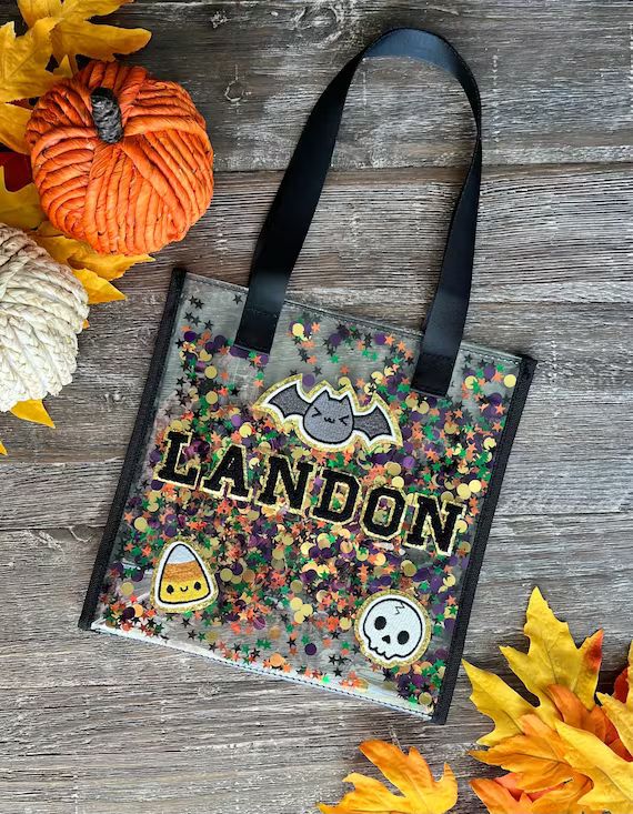 Custom Trick or Treat Bag, Kids Personalized Halloween Bucket, Custom Candy Basket, Candy Bag wit... | Etsy (US)