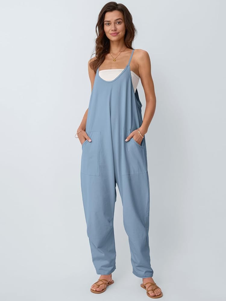 AUTOMET Jumpsuits for Women Casual Summer Outfits Rompers Comfy Beach Vacation Trendy Overalls Ju... | Amazon (US)