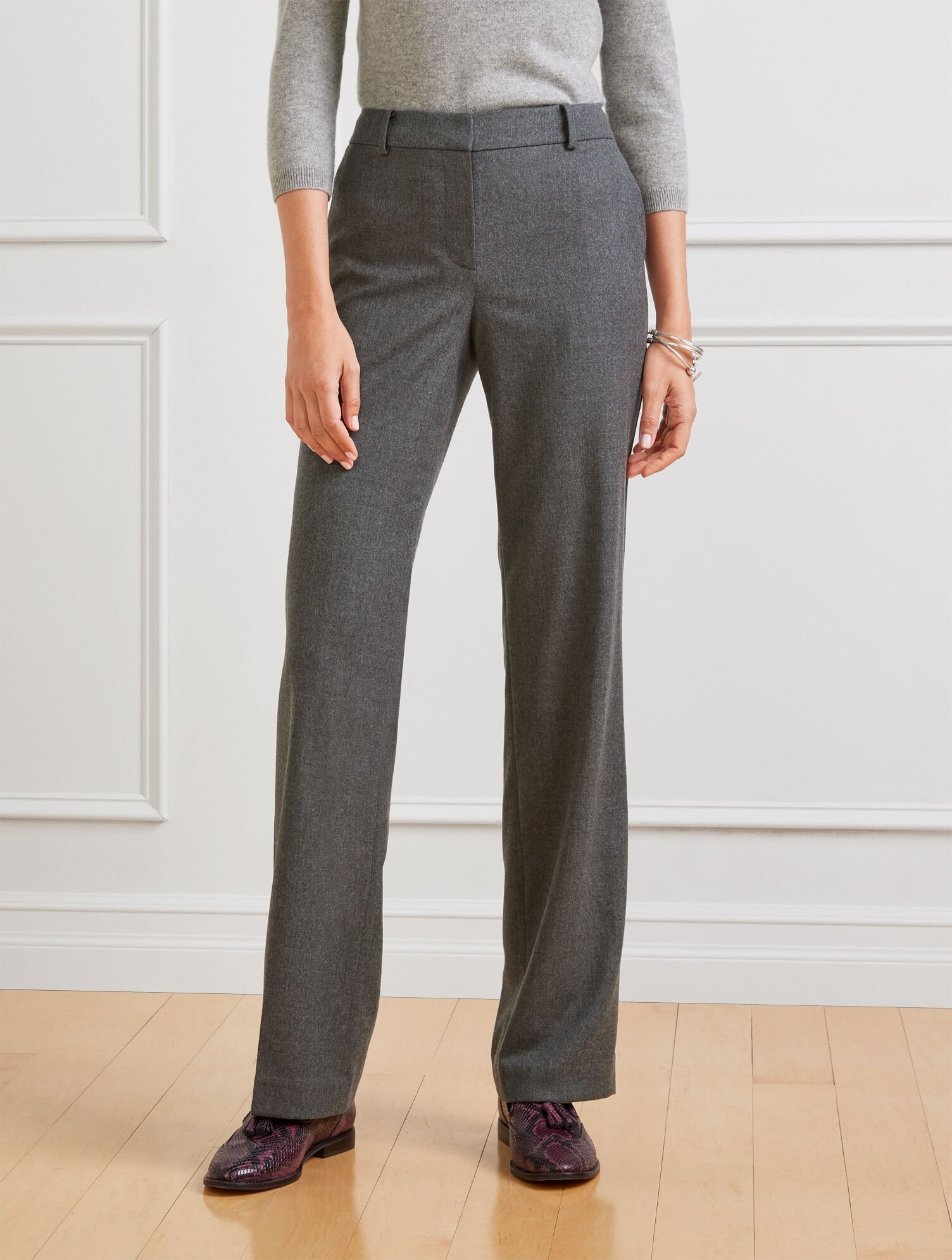 Italian Stretch Flannel Wide Leg Pants | Talbots