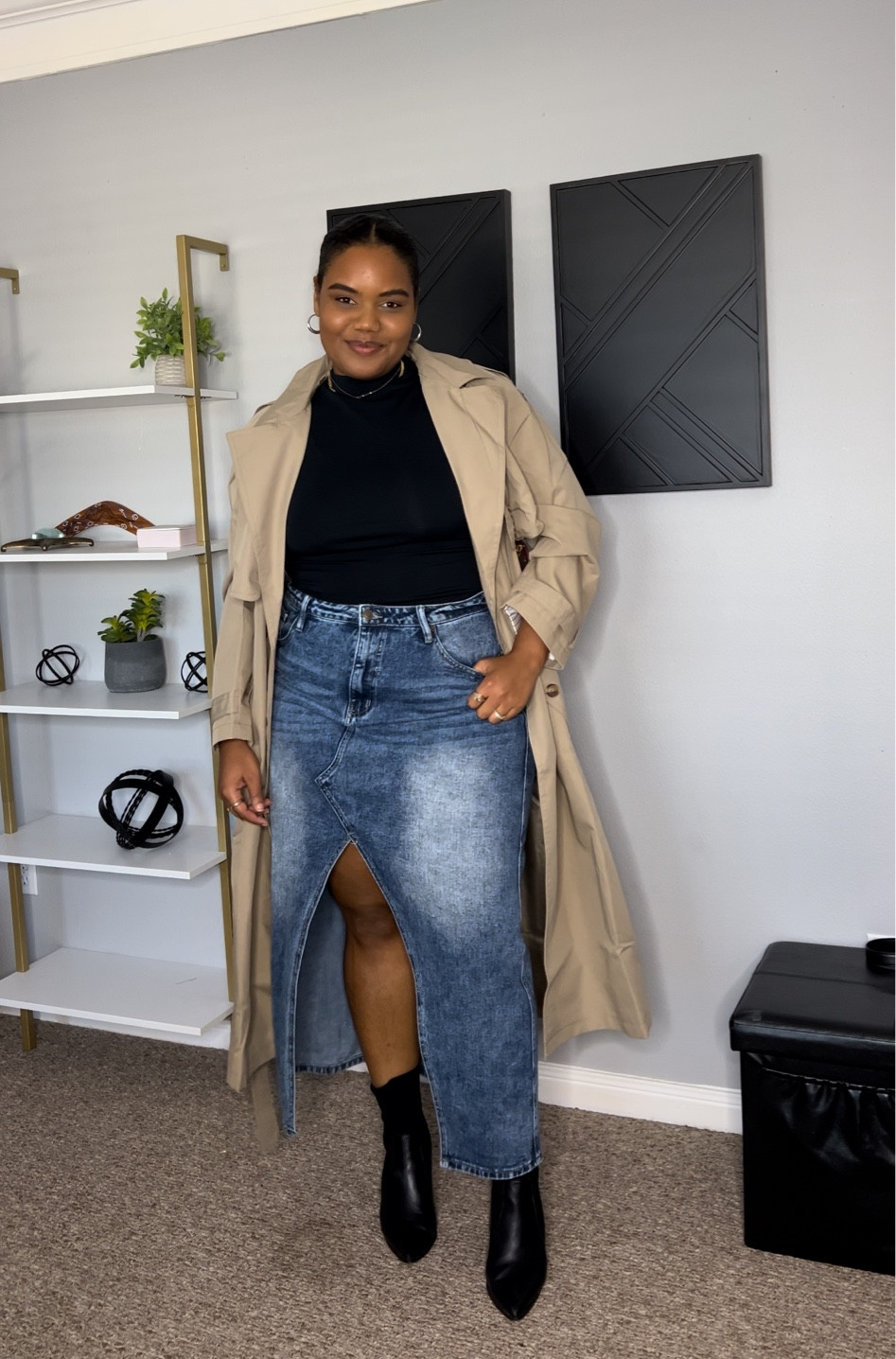 Trench coat season 
- top XL 
- coat XL 
- skirt 14 

#LTKPlusSize #LTKHoliday #LTKSaleAlert