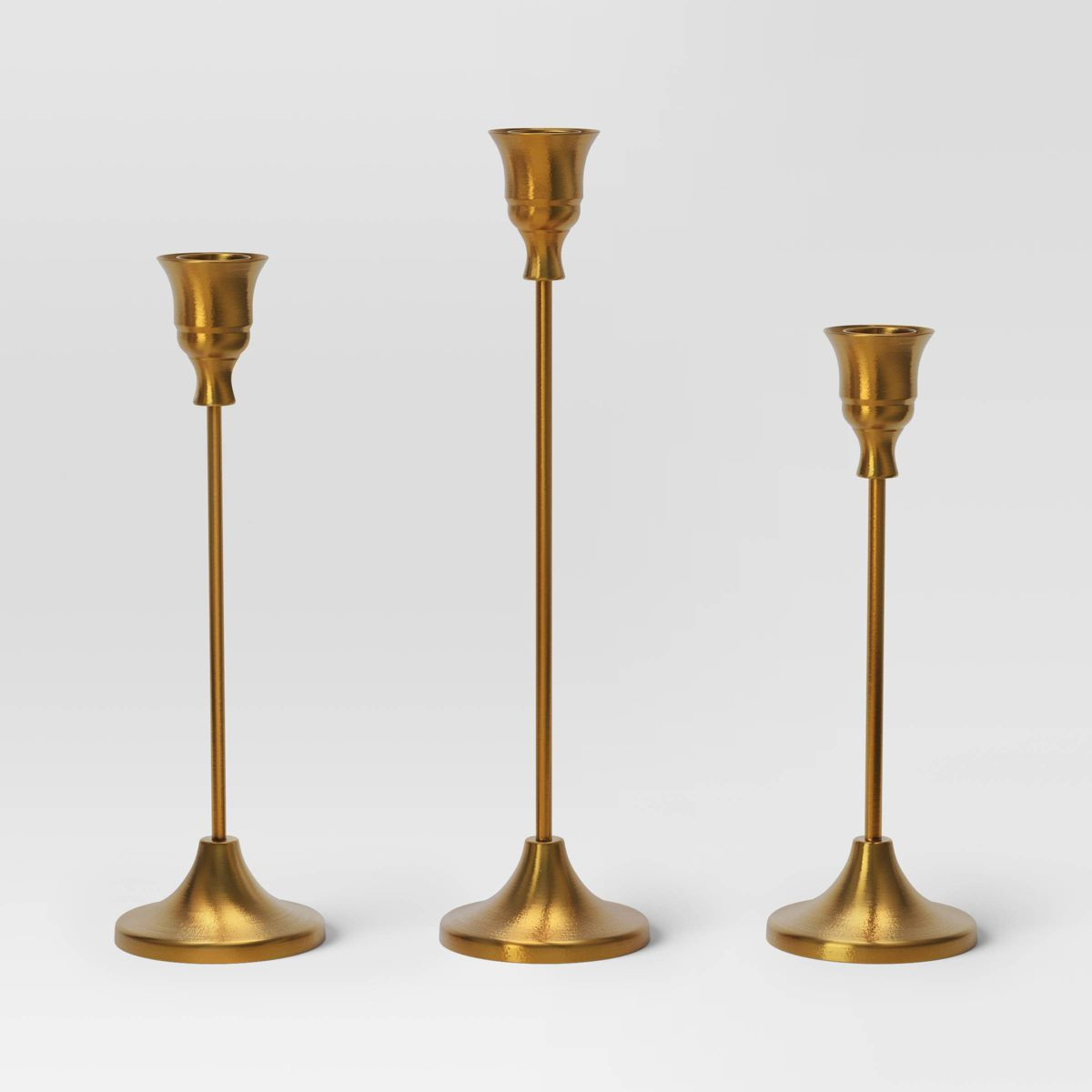 3pc Taper Metal Christmas Candle Holder Set Gold - Wondershop™ | Target