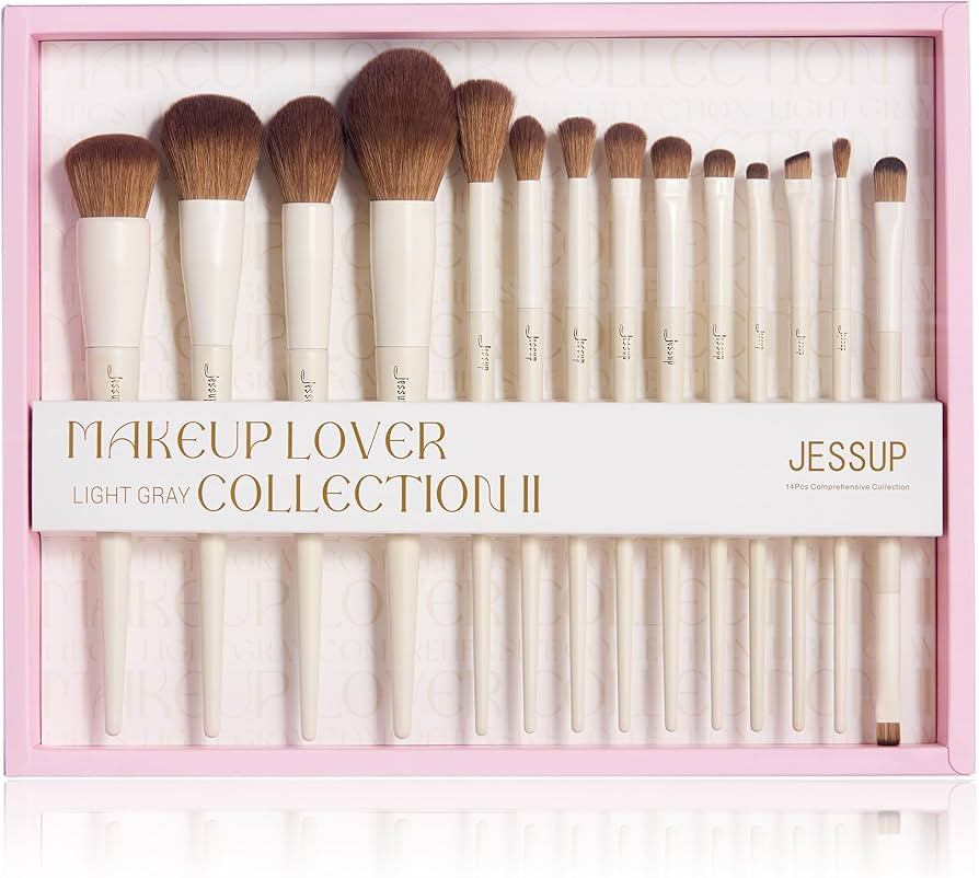 Jessup Makeup Brushes 14Pcs Makeup Brush Set Premium Synthetic Powder Foundation Contour Blush Co... | Amazon (US)