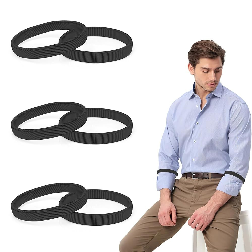 6 Pieces Sleeve Garters, Anti-Slip Shirt Sleeve Holders, Metal Armbands Elastic Arm Bands for Sle... | Amazon (US)