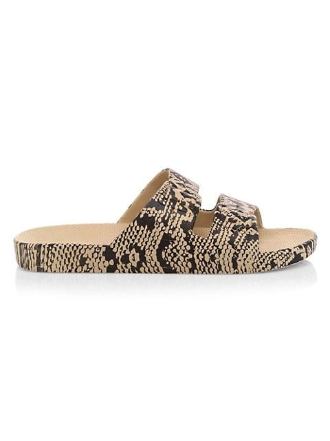 Cobra-Print Two-Strap Slides | Saks Fifth Avenue