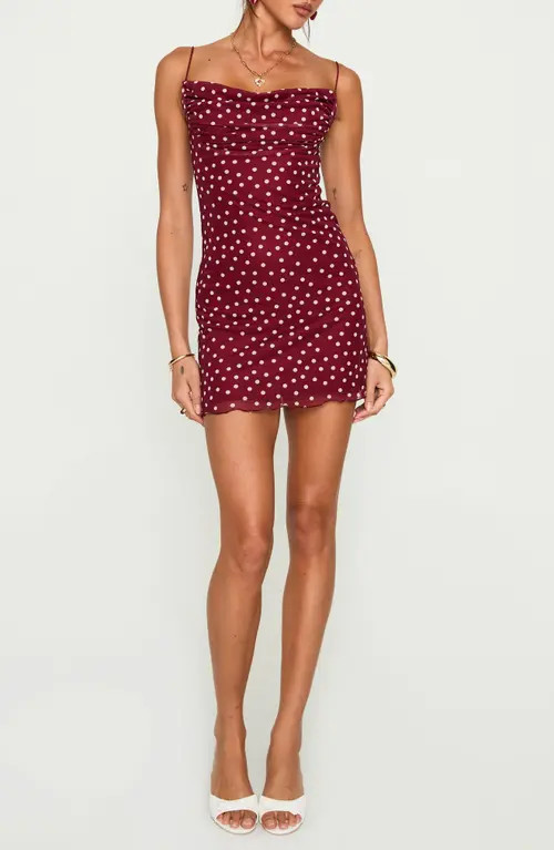 Princess Polly Sugar Polka Dot Minidress in Red Polka at Nordstrom, Size 0 | Nordstrom