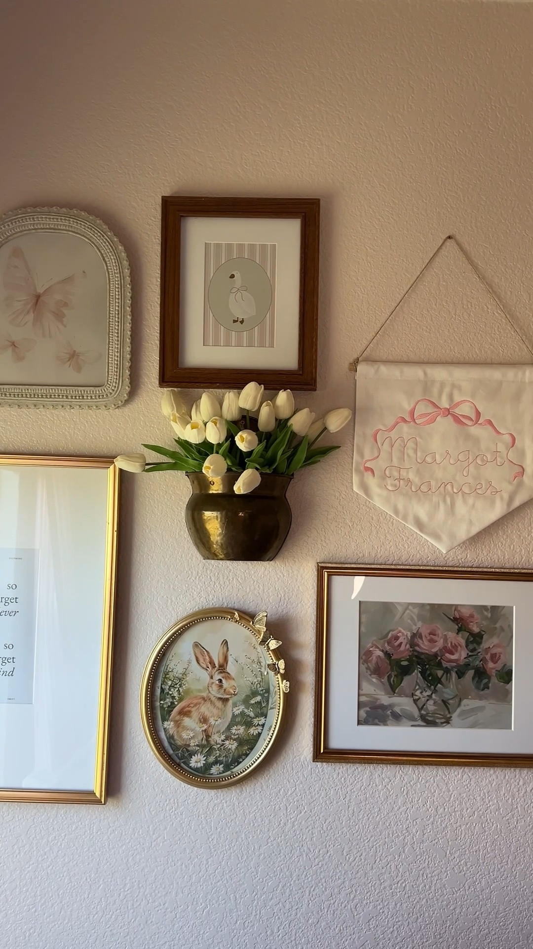 Nursery gallery wall. Frames are all HomeGoods and brass wall vase is antique. Prints are Etsy and so is name banner! 

#LTKHome #LTKBaby
