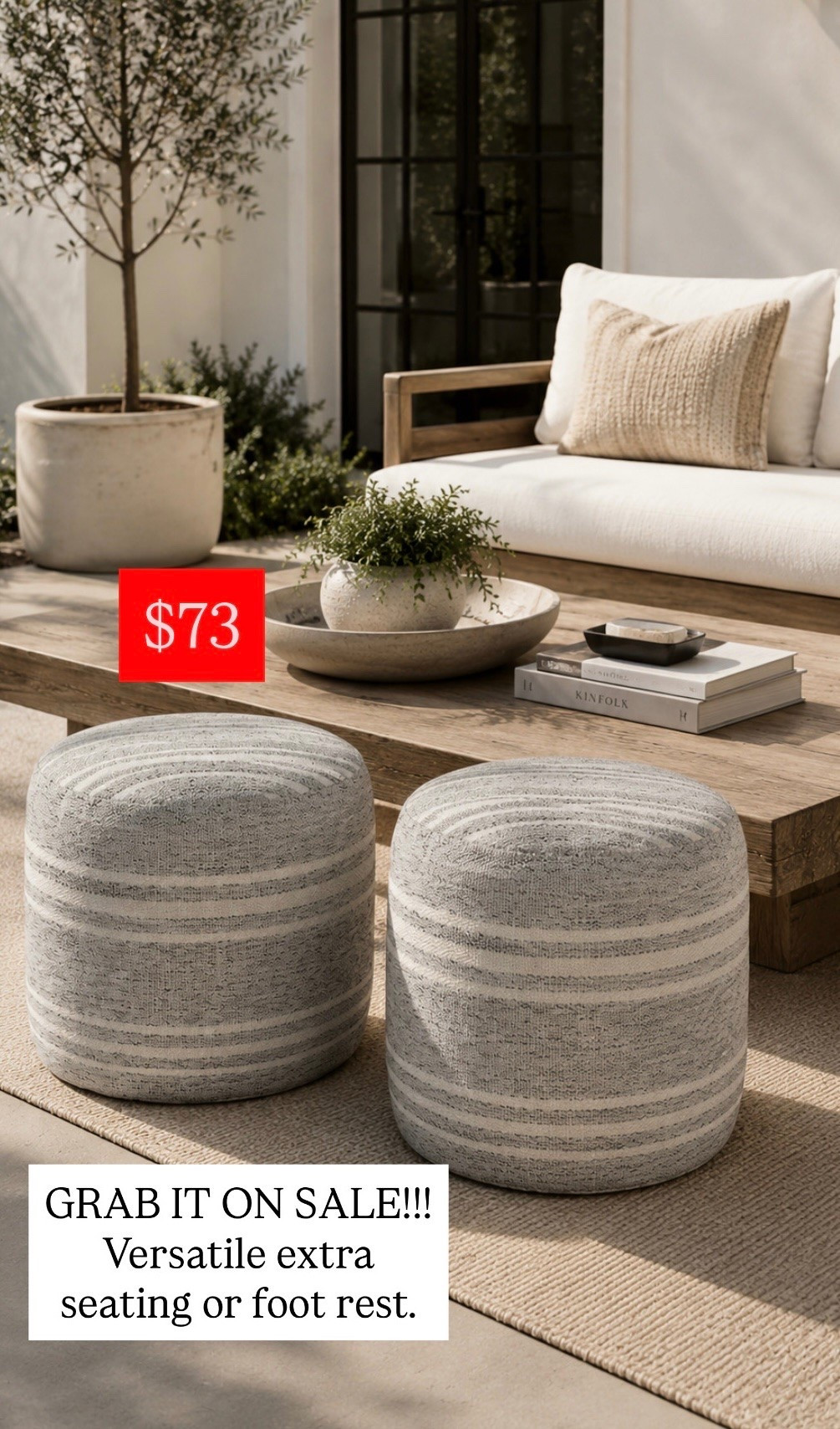 These outdoor ottoman are super cute $73. That’s a great price for an outdoor ottoman. Hard to find the affordable that works outdoor seating or foot rest versatile outdoor piece.

#LTKSaleAlert #LTKHome