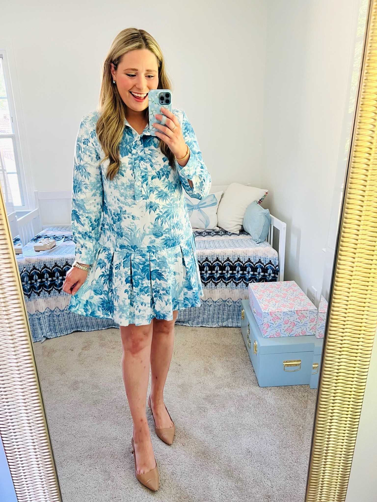 Tuckernuck Dupe Dress over 40% off for Prime Day today!!! 

Blue and white dress || grandmillennial dress || work outfit

#LTKootd #LTKSaleAlert #LTKWorkwear