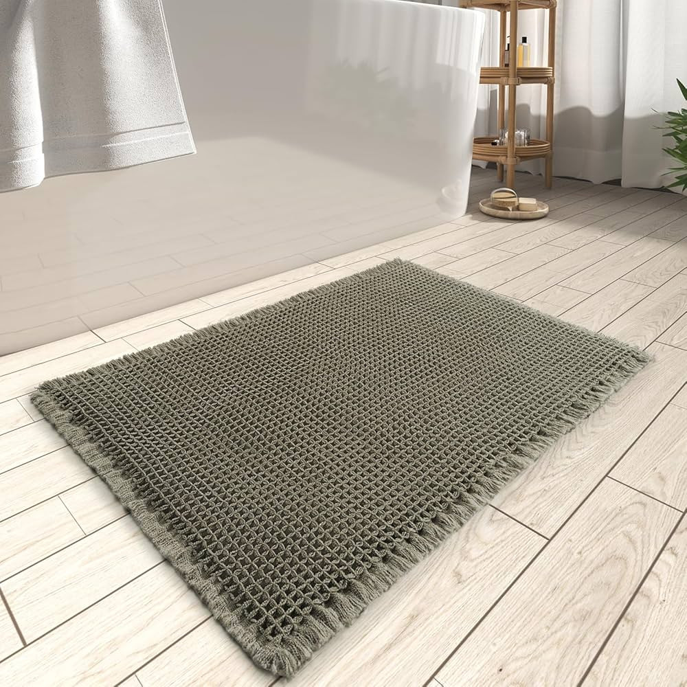 AMOAMI Upgraded Waffle Bath Mat, Super Absorbent Non Slip Bath Mats for Bathroom Floor, Machine W... | Amazon (US)