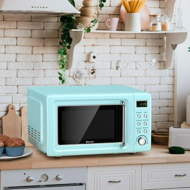 Draliance 700W Retro Countertop Microwave Oven with 5 Micro Power and Auto Cooking Function indoo... | Walmart (US)