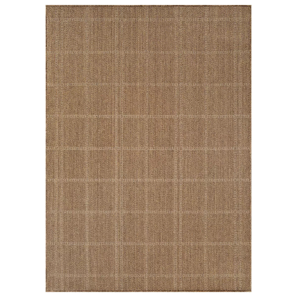 World Rug Gallery Plaid Indoor/Outdoor Flat Woven Area Rug - Natural Jute-Style, Easy-Care Patio ... | Target