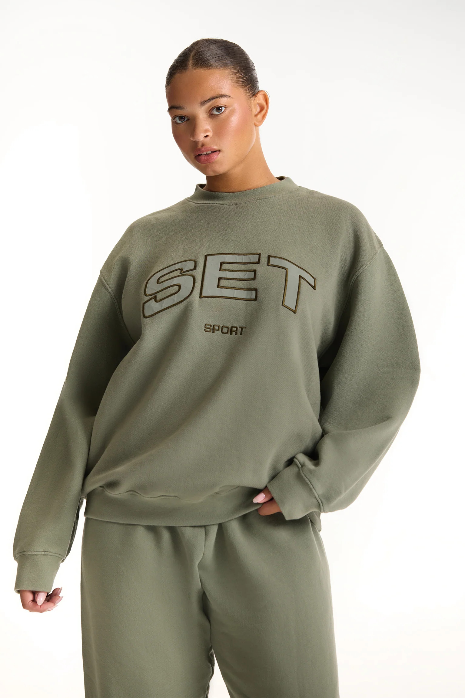 MIDWEIGHT SWEATS STAPLE SET CREWNECK - KELP | SET Active