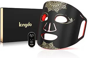 KINGDO Red Light Therapy Mask for Face, 4 Modes Infrared Light Therapy LED Face Mask with Remote,... | Amazon (US)