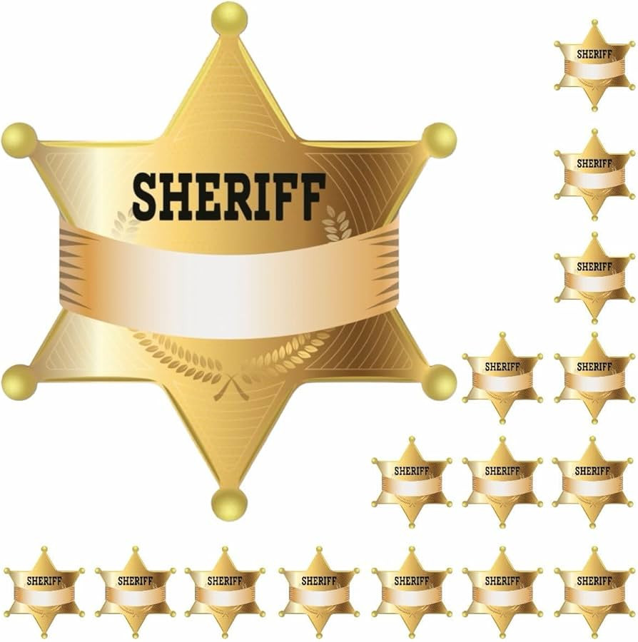 120PCS Sheriff Badge Stickers Name Tags – Police Sheriff Badge Stickers for Kids, Name Labels, ... | Amazon (US)
