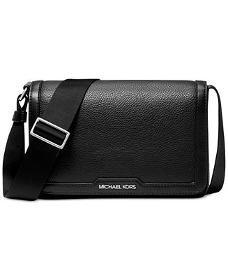 Men's Leather Mini-Flap Logo Crossbody Bag | Macy's