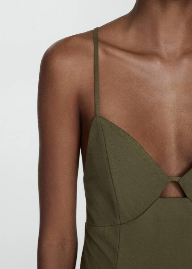 Long dress with straps -  Women | Mango USA | MANGO (US)