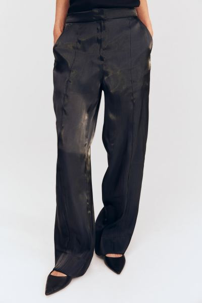 Sheer Pants - High waist - Black - Ladies | H&M AU | H&M (AU)