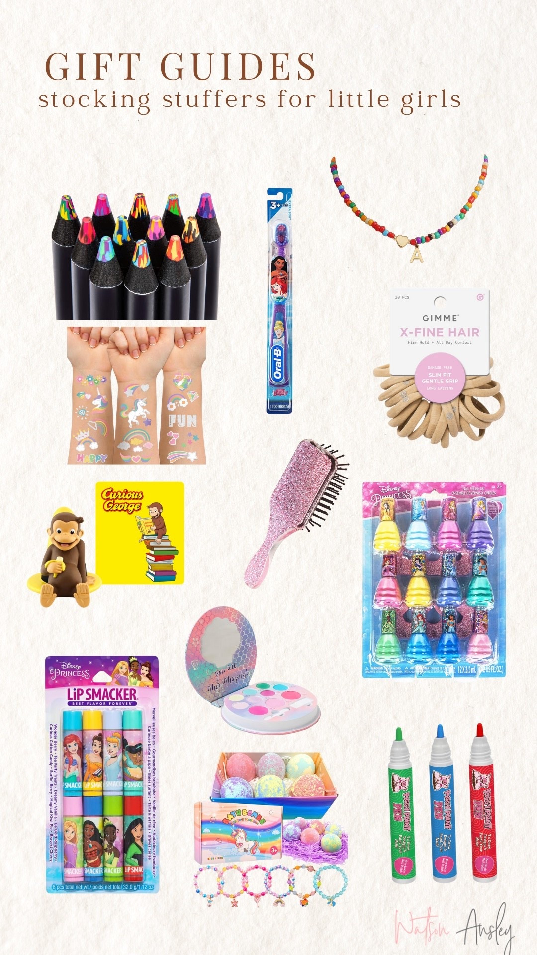 Shop stocking stuffers for little girls here!

Toddler | kid | girl | lip smackers | chapstick | Tonie | jewelry | necklace | bracelets | bath bombs | pens | toothbrush | crayons | markers | makeup | nail polish | gimme beauty | hair ties | stocking | tattoos | brush | gifts 

#LTKHoliday #LTKGiftGuide #LTKKids