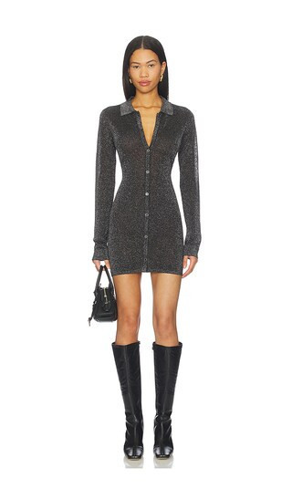 Ksubi Devin Shirt Dress in Metallic Silver, grey. - size XS | Revolve Clothing (Global)