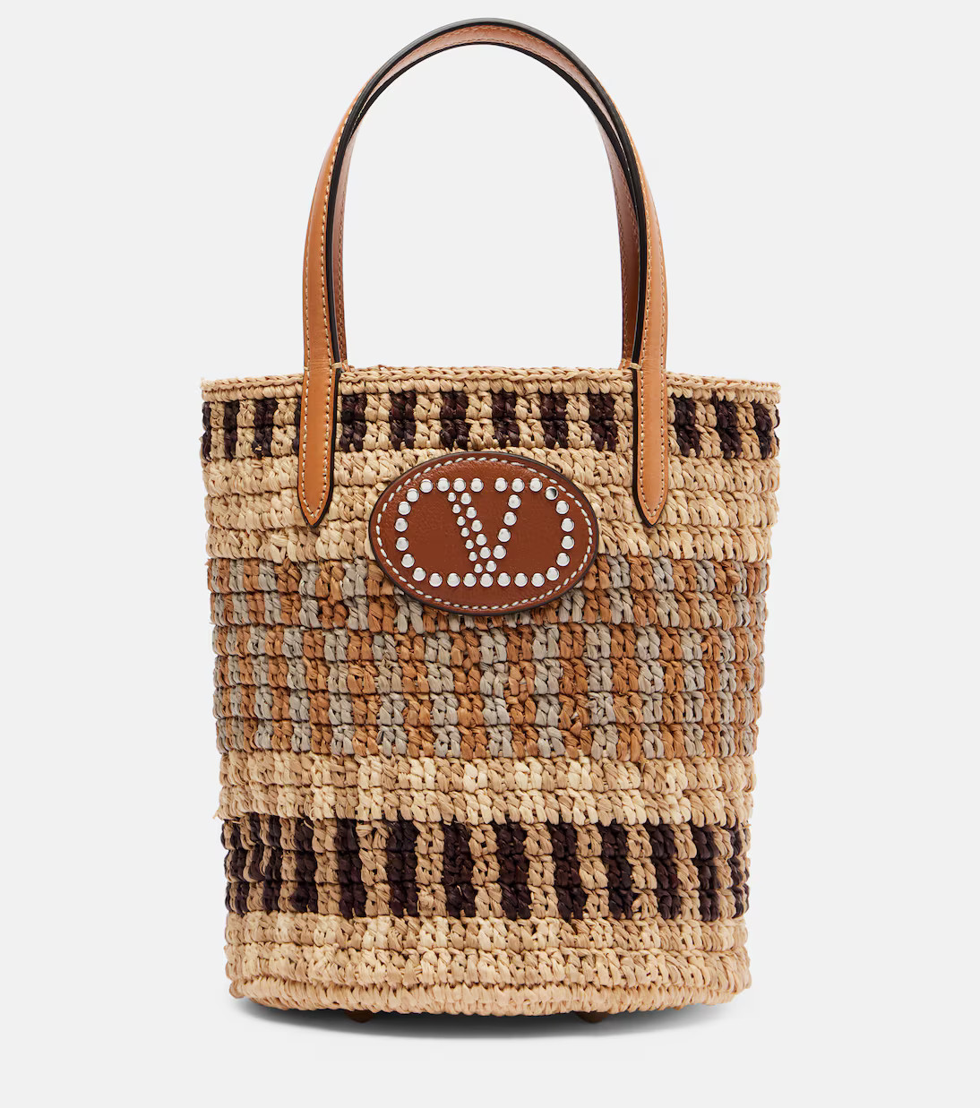 VLogo Signature Small raffia bucket bag | Mytheresa (US/CA)