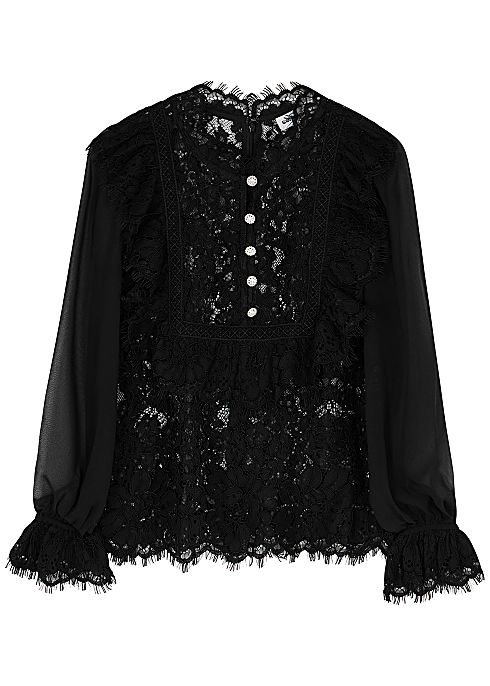 Black guipure lace top | Harvey Nichols (Global)