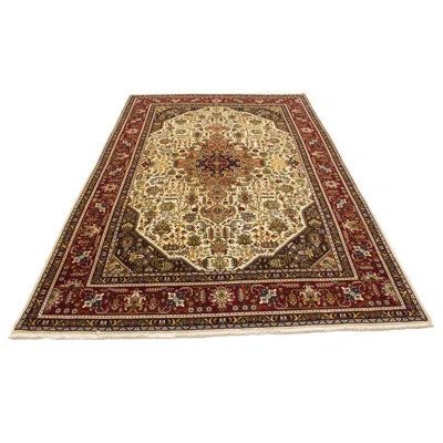 One-of-a-Kind Seiter Hand-Knotted 1970s 6'6" x 9'11" Wool Area Rug in Red/Beige/Brown | Wayfair North America