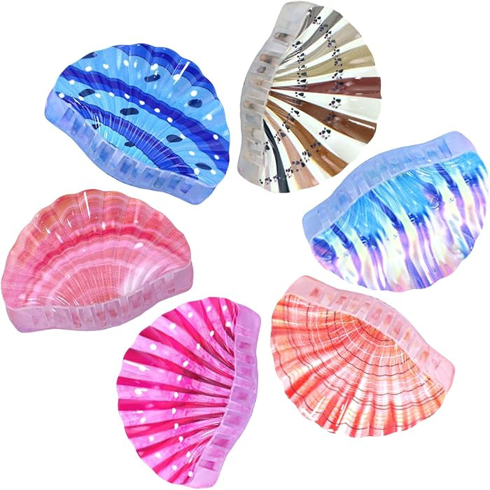 Seashell Hair Claw Clip for Women, Beach Wedding Hair Accessories, Summer hair clips Non-Slip She... | Amazon (US)