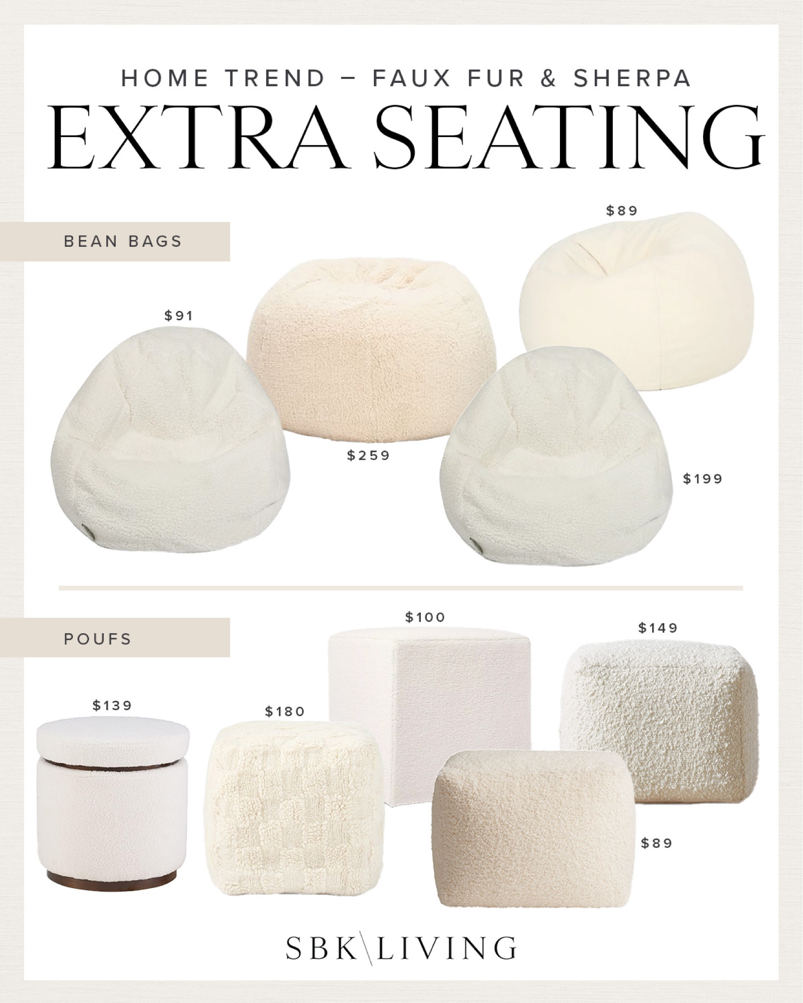 HOME TREND \ faux fur & Sherpa 
Bean bag and pouf favorites!🫶🏻

Target
Walmart
Living room 
Playroom
Decor

#LTKhome #LTKfindsunder100 #LTKSeasonal