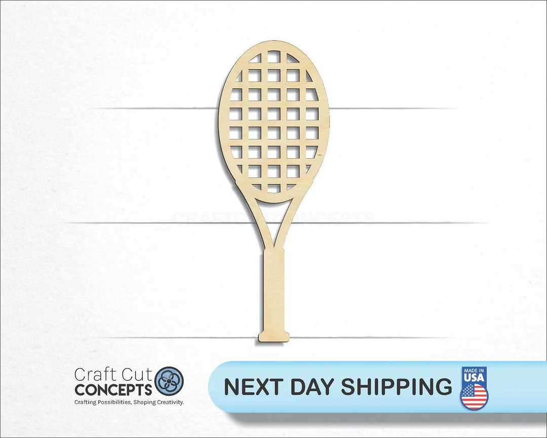 Tennis Racket - Laser Cut Unfinished Wood Cutout Craft Shapes - Etsy | Etsy (US)