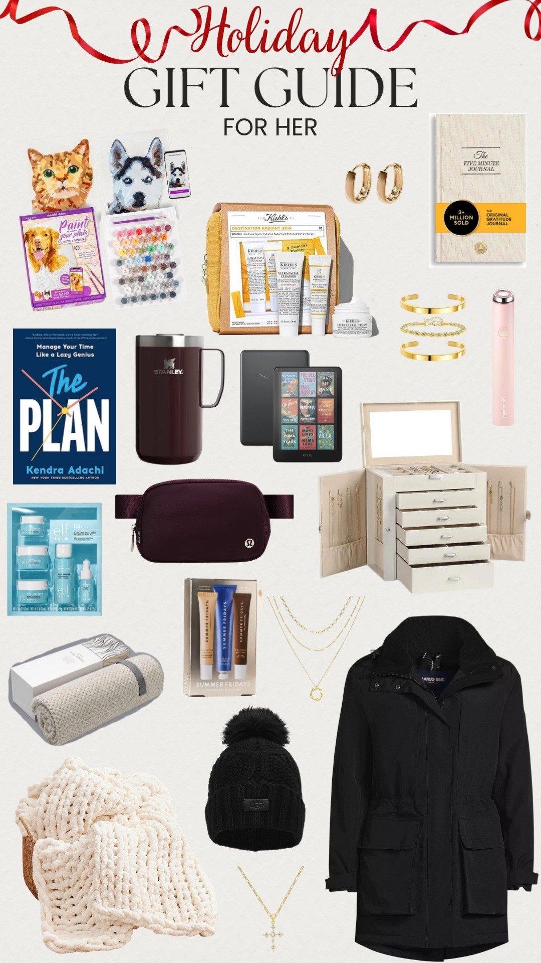 Chic, cozy, and curated! This Holiday Gift Guide for Her is filled with thoughtful finds she’ll adore 🎁✨ From a black winter jacket and Ugg pom beanie to gold jewelry, a crossbody bag, and cozy home must haves, there’s something for every style. Don’t miss unique touches like a pet paint by number set, wellness journal, and beauty sets for the ultimate self care season. 

 #LTKGiftGuide #LTKBeauty