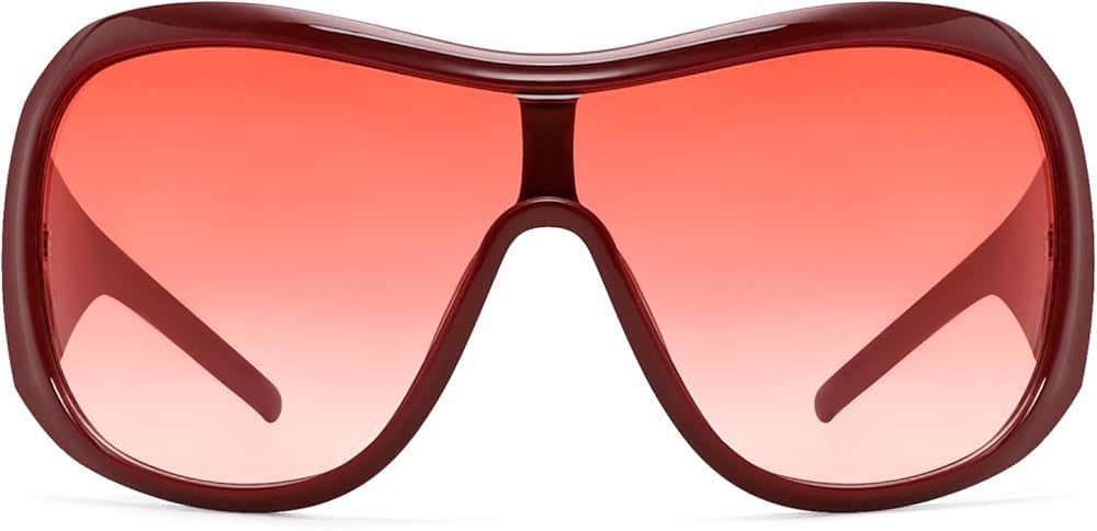 BOTEN Trendy Oversized Sunglasses For Women Men, Big Tinted Funky Wrap Around Sunglasses Apres Sk... | Amazon (US)