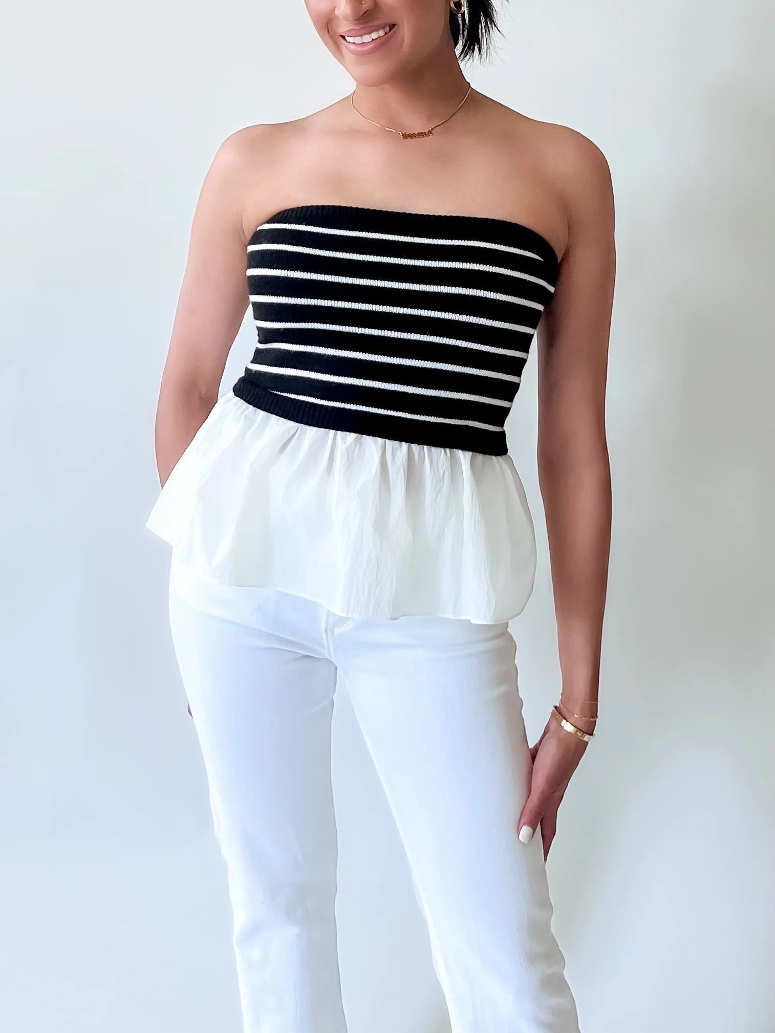 FEELING FLIRTY PEPLUM TOP | Harper's Den