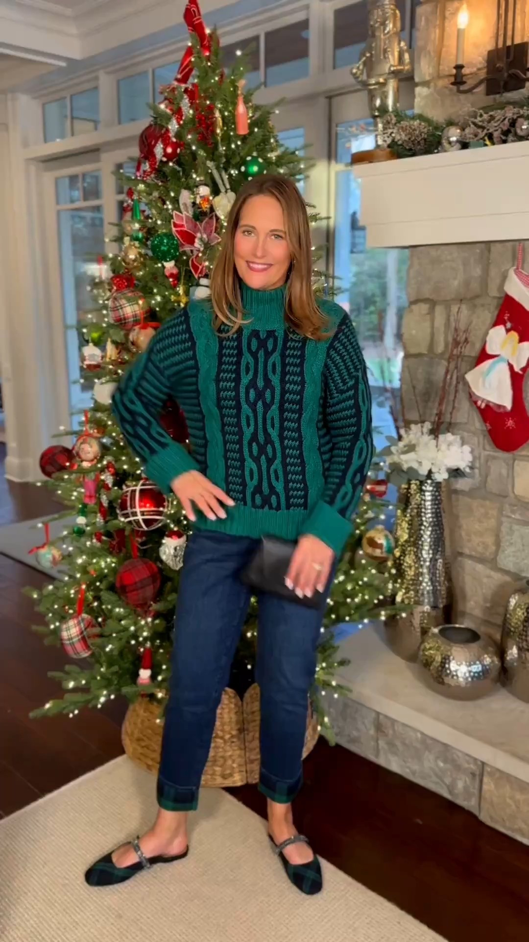 Some outfit inspiration for today. A stunning knit sweater from Talbots paired with denim and sling backs. I added this cute purse to complete the look for today’s festivities. 

#LTKHoliday #LTKSeasonal #LTKOver40