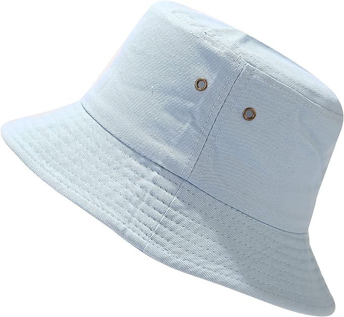 Unisex Bucket Hat Summer Travel Beach Sun Hat Washed Cotton Packable Outdoor Fisherman Cap for Wo... | Amazon (US)