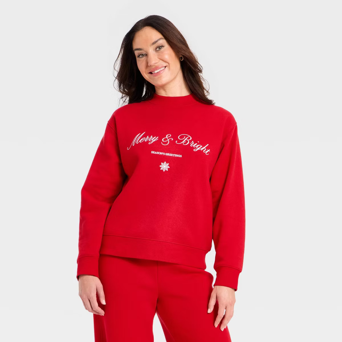 Women's Knit Graphic Pullover Sweatshirt - Universal Thread™ Red | Target