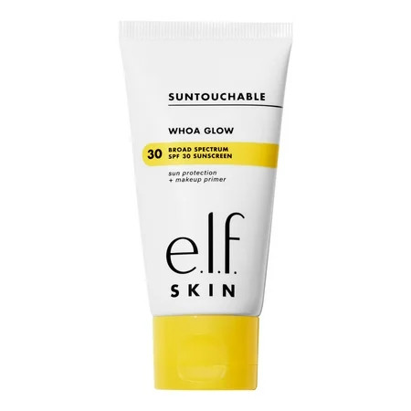 E.L.F. Skin Suntouchable Whoa Glow Spf 30 Sunscreen & Makeup Primer For A Glowy Finish Made With Hyaluronic Acid Vegan & Cruelty-Free Sunlight - Pack Of 1 | Walmart (US)