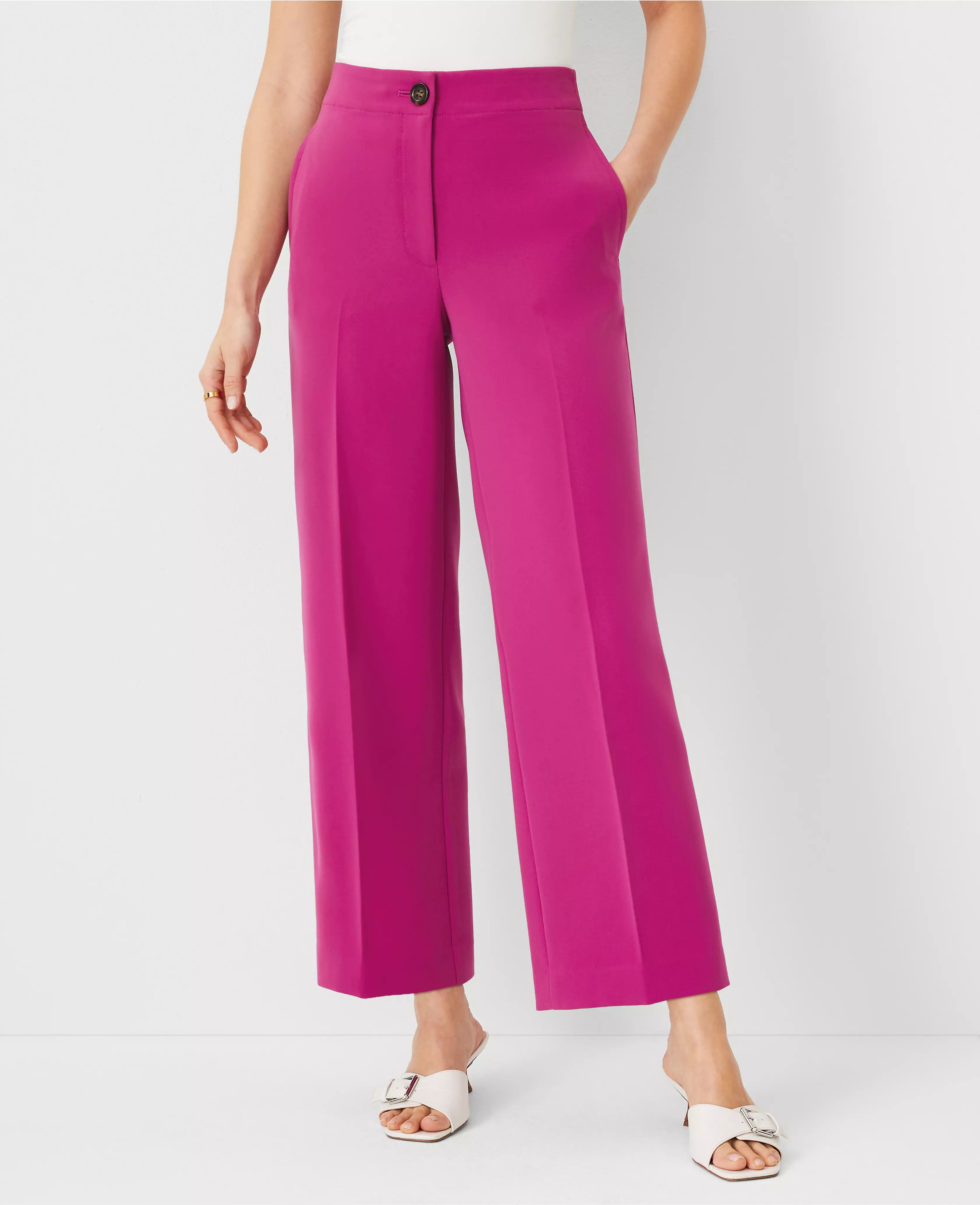 The Petite Wide Leg Ankle Pant in Crepe | Ann Taylor (US)