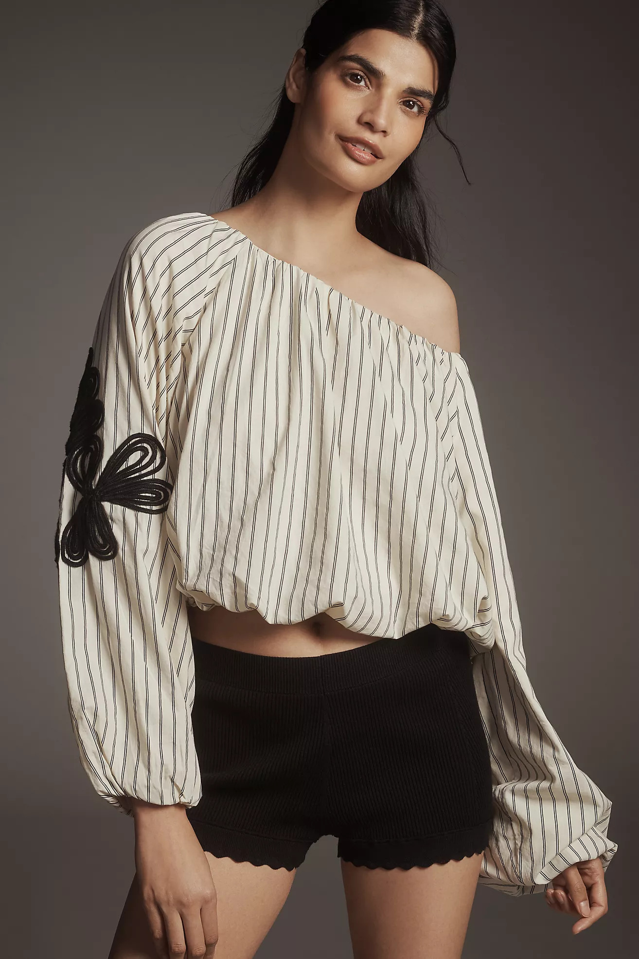 By Anthropologie Off-the-Shoulder Bubble-Hem Top | Anthropologie (US)