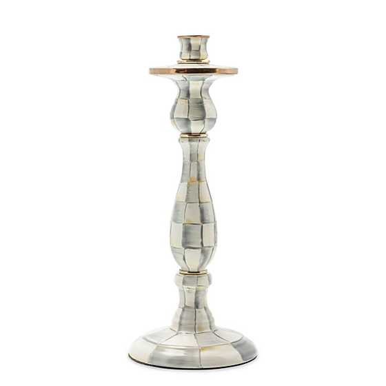 Sterling Check Enamel Candlestick - Large | MacKenzie-Childs