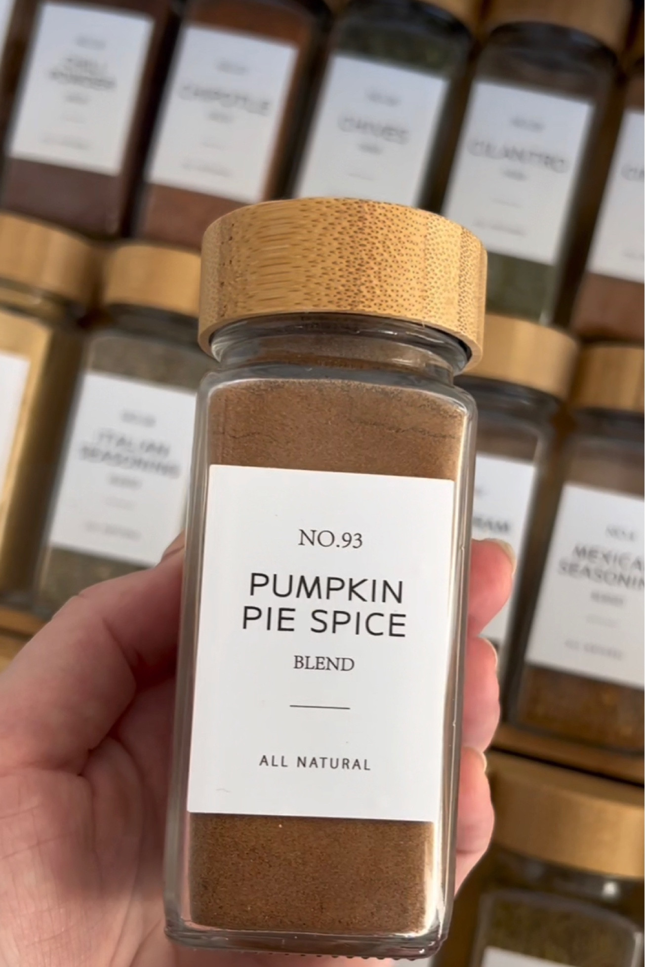 My aesthetically pleasing new spice drawer with glass spice jars and bamboo lids with labels

#LTKhome #LTKFind